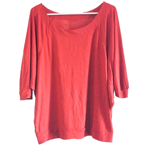 LOFT Red Doolman Sleeve Blouse Size XL - Picture 2 of 4